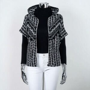 Mara‎ Hoffman Active Dolman Women's S Knit Shell Hoodie Pockets Aztec Boho